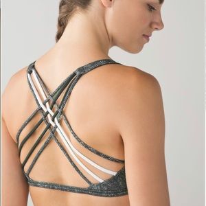 Lululemon Free To Be Wild strappy bra - green leaf print